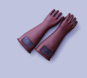 HIGH VOLTAGE RUBBER INSULATING GLOVES with pocket